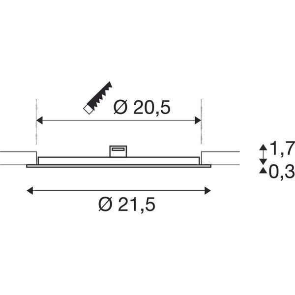 SENSER round EL 1200lm 3000K 500mA IP20 white image 2