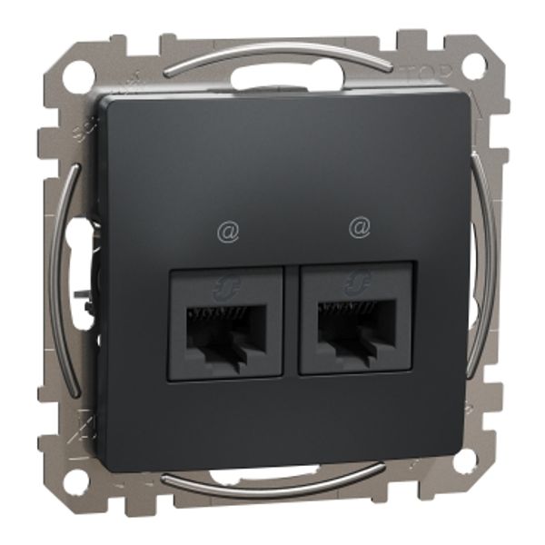 Double DATA Outlet CAT 6 UTP, Sedna Design & Elements, RJ45, Anthracite image 4