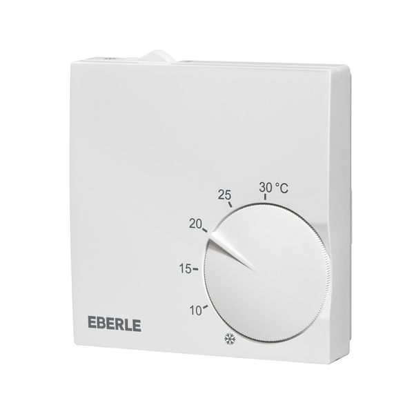 Active white room controller extra flat, 5-30C, AC 230V, 1 changeover contact, 5/5 A, heating/cooling switch, RAL 9016 image 2