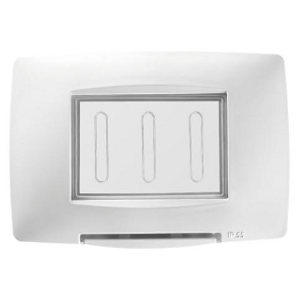 WATERTIGHT PLATE ITALIAN STANDARD - 3 GANG IP55 - WHITE - CHORUSMART image 1