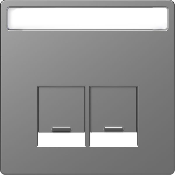 Cen.pl. 2-gng w. labeling field f. Schneider Electric RJ45-Connctr. ss.Sys.Des. image 4