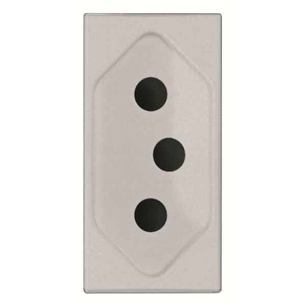 N2136 PL Brazilian 10A socket outlet - 1M - Silver image 1