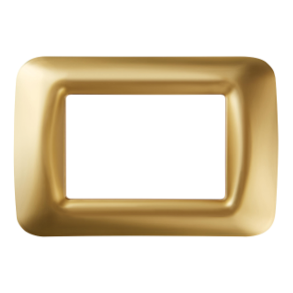 TOP SYSTEM PLATE - IN TECHNOPOLYMER GLOSS FINISH - 3 GANG - ANTIQUE GOLD - SYSTEM image 1