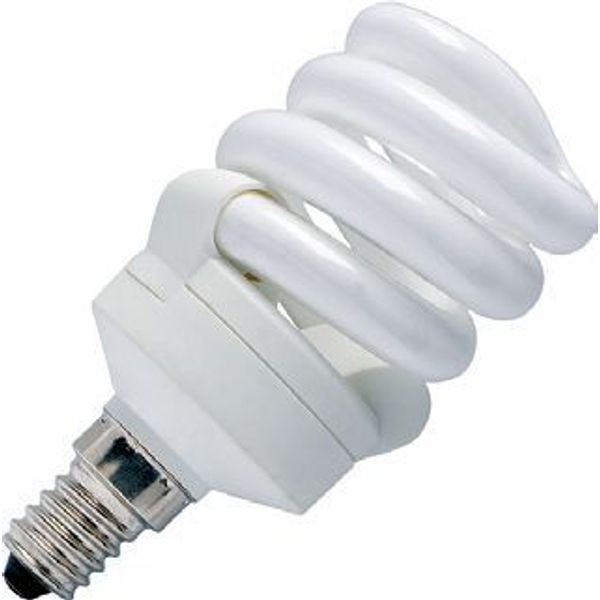 E14 CFL T3 Full Spiral 47x92 230V 450Lm 7W 2700K 10Khrs image 1