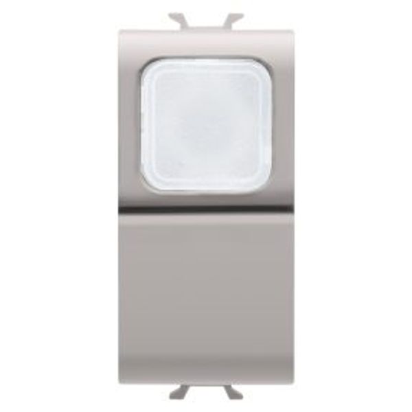 PUSH-BUTTON 1P 250V ac - NO 16A -  OPAL DIFFUSER - 1 MODULE - NATURAL SATIN BEIGE - CHORUSMART image 1