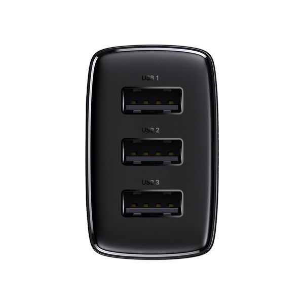 Wall Charger 17W 3xUSB 3.4A, Black image 6