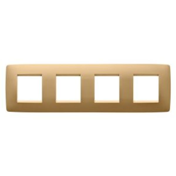 ONE INTERNATIONAL PLATE - IN PAINTED TECHNOPOLYMER - 2+2+2+2 MODULES HORIZONTAL - GOLD - CHORUSMART image 1