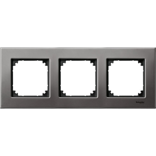 Metal frame, 3-gang, Rhodium grey, M-Elegance image 2