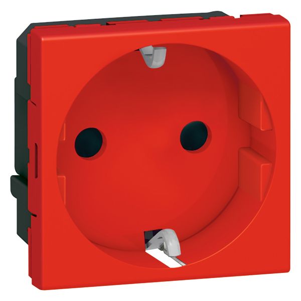 Multi-support single socket Mosaic - German std - 2P+E auto term - 2 mod - red image 2