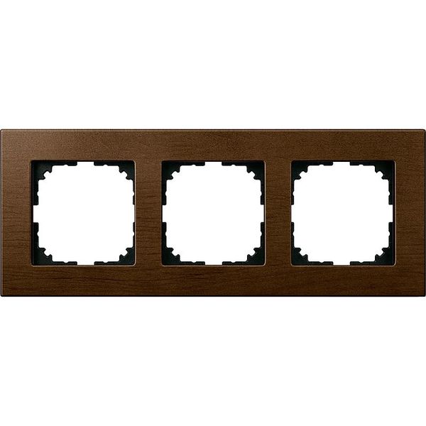 Wooden frame, triple, walnut, M-PLAN image 1