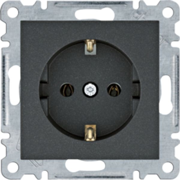 Schuko socket - black image 1