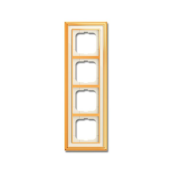 1724-838 Cover Frame Busch-dynasty® polished brass ivory white image 1