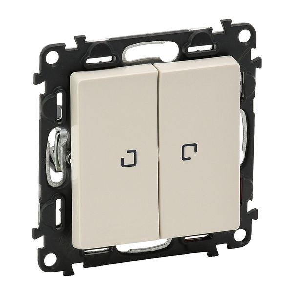 Illuminated 2-gang 2-way switch Valena Life - 10 AX - 250 V~ - ivory image 1