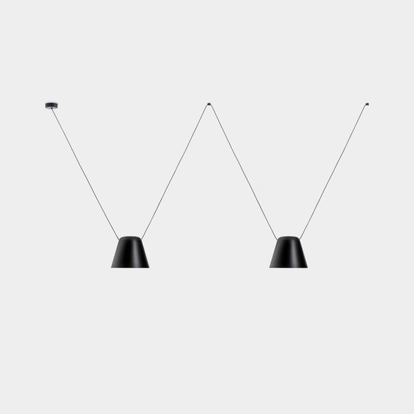 Pendant Attic Double Conic Shape E27 23W Black  00-7395-05-05 image 1