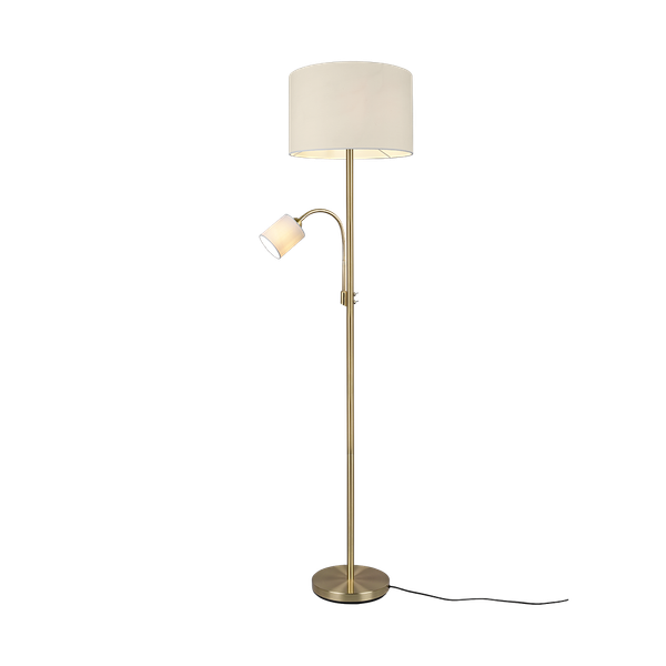 Hotel floor lamp E27+E14 matt brass image 1