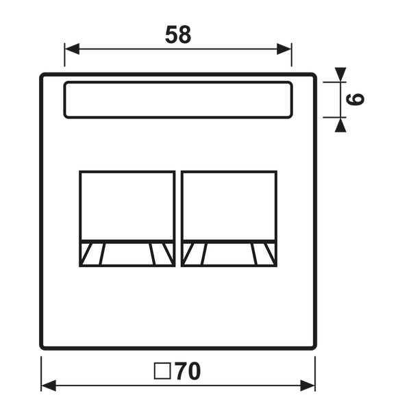 Centre plate for MJ f. 2 sockets LS1969-2NAWELG image 3