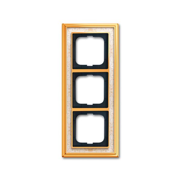 1723-836 Cover Frame Busch-dynasty® polished brass decor ivory white image 1