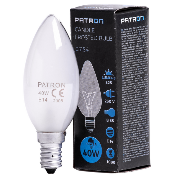 Incandescent Bulb E14 40W B35 230V FR Patron image 1