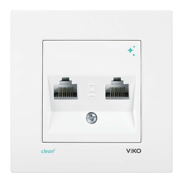 Karre Clean White Data+Numerical Phone Socket (Jacksız) image 1