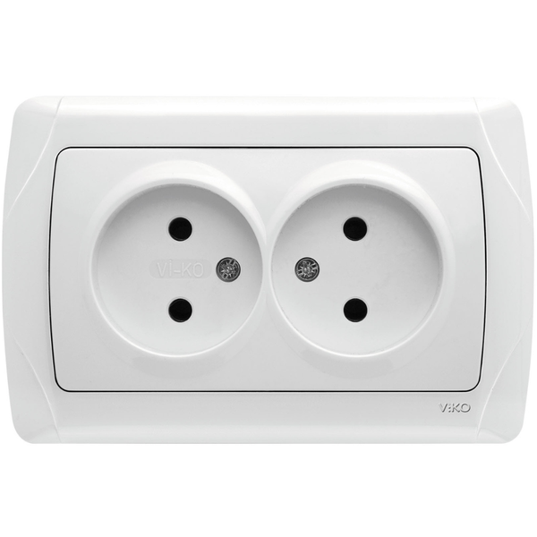 Carmen White Two Gang Socket image 1