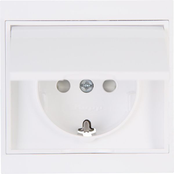 Earthed socket outlet with hinged lid an image 1