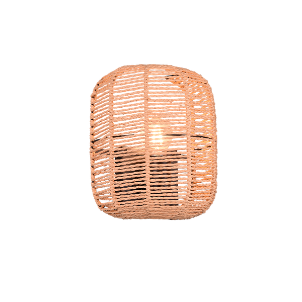 Runa wall lamp E27 matt black/sisal image 1