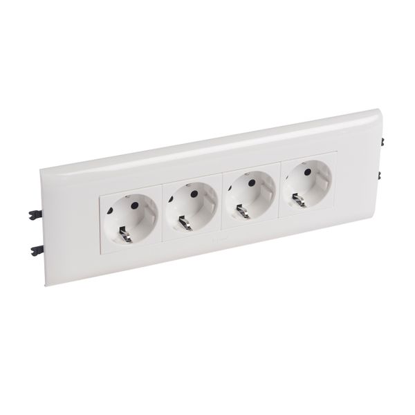 PRISE SPEC. DLP SUPPORT COUV 85 INTEGRE SCHUKO 4X2P+T  BORNES AUTOMATIQUES image 1