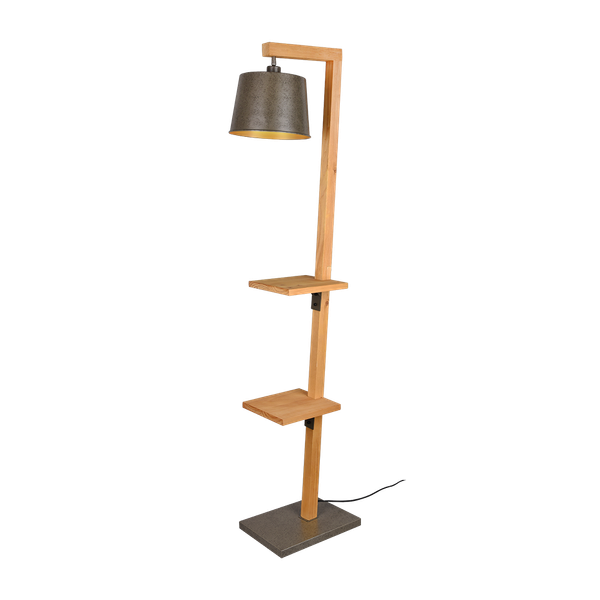 Rodrigo floor lamp E27 antique steel/wood image 1