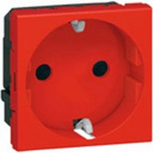 Multi-support single socket Mosaic - German std - 2P+E auto term - 2 mod - red image 1