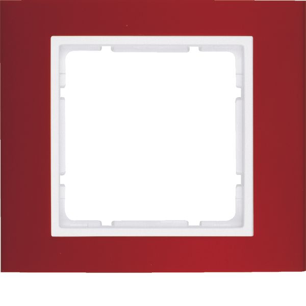 Frame 1gang, B.3, al. red/p. white matt, al. anodised image 1