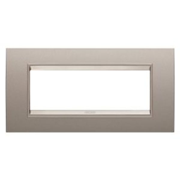 LUX PLATE - IN METAL - 6 MODULES - PEARLY BRONZE - INNER FRAME MATT LIGHT BRONZE - CHORUSMART image 1