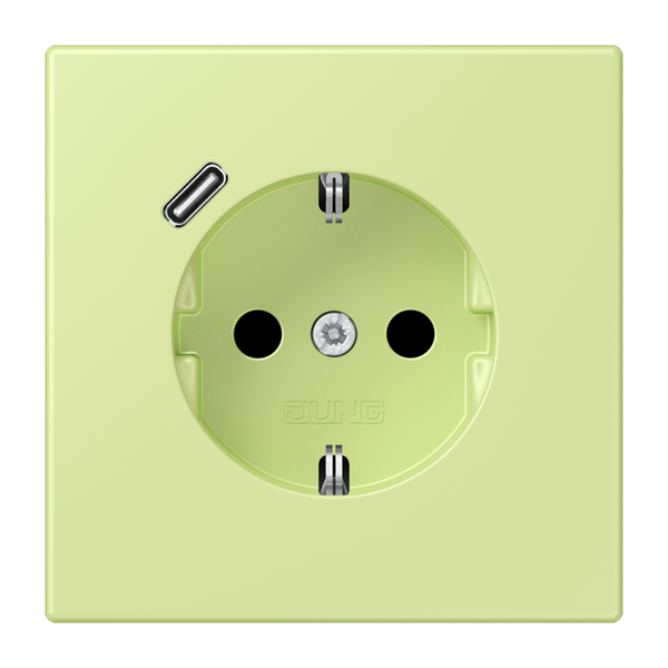 SCHUKO socket with USB type C LC32053 LC1520-18C222 image 1