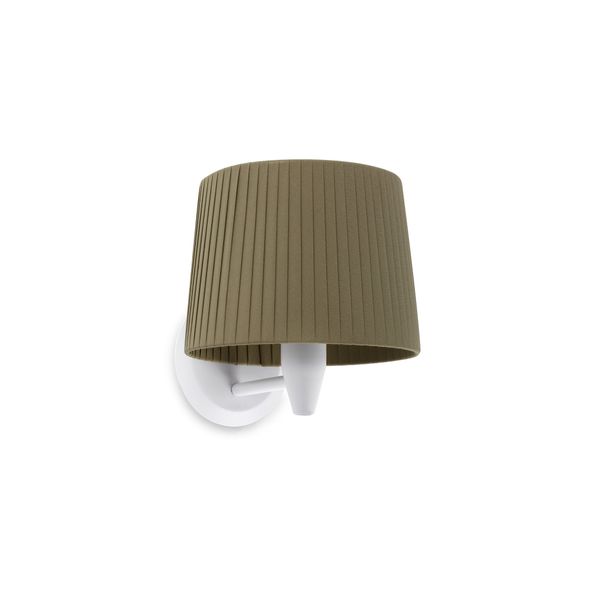 SAMBA WHITE WALL LAMP GREEN RIBBONED LAMPSHADE ø21 image 1