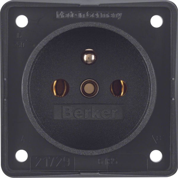 Socket outlet w. earthing pin, screw terminals, Int. module inserts, b image 1