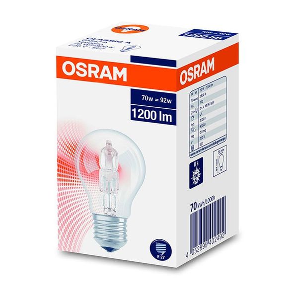 Halogen Bulb Osram ECO 70W 230V E27 FS1 64547 A CLA image 2