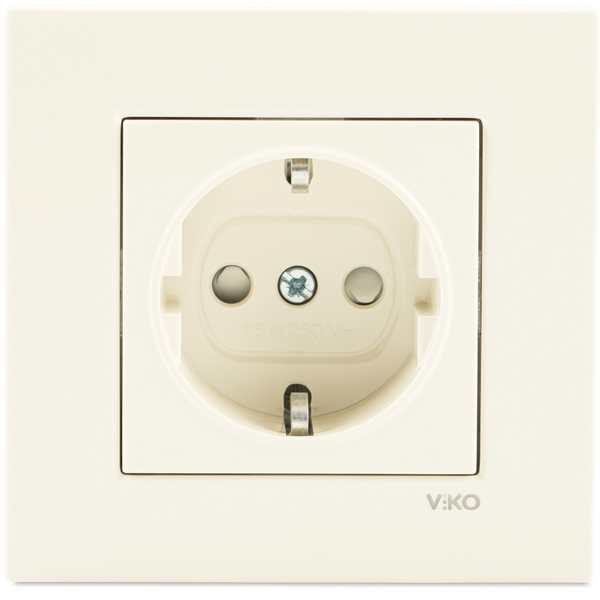 Karre Beige Earthed Socket Child Protection image 1