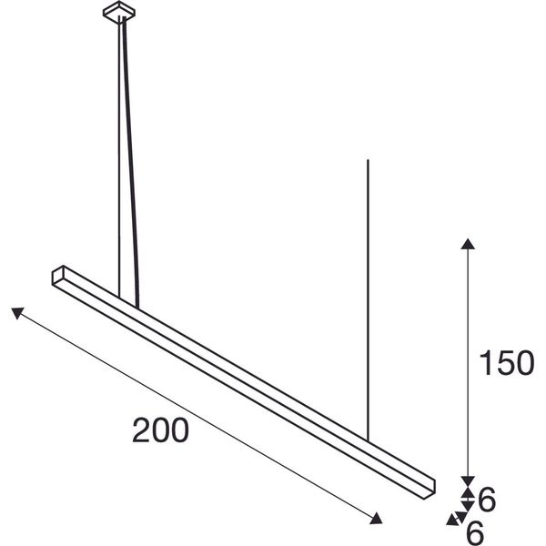 Q-LINE PD, LED indoor pendant, 2m, BAP, white, 4000K image 2