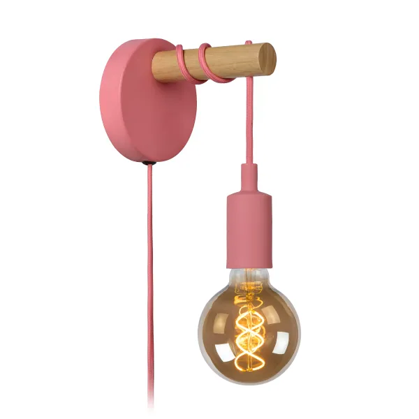 Lucide POLA - Wall light Children - Ø 12 cm - 1xE27 - Pink image 1