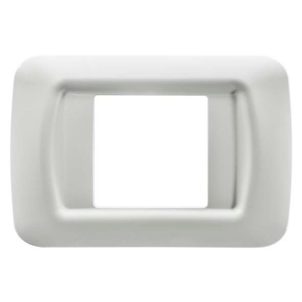 TOP SYSTEM PLATE - IN TECHNOPOLYMER GLOSS FINISHING - 2 GANG - CLOUD WHITE - SYSTEM image 2