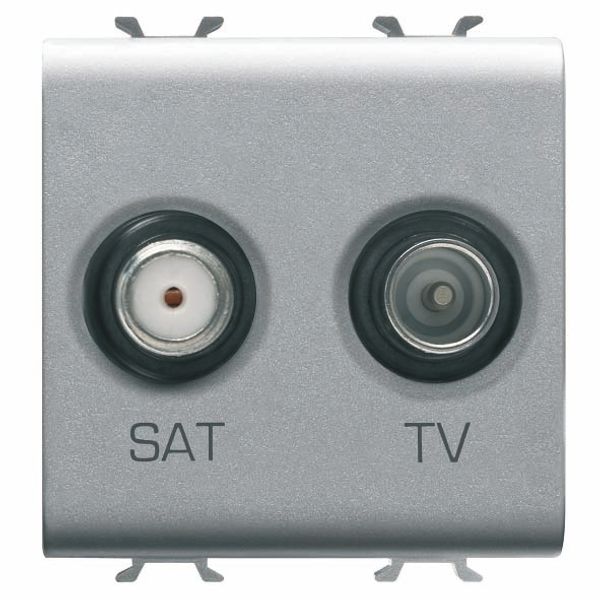 SOCKET-OUTLET TV-SAT - DIRECT - 2 MODULES - TITANIUM - CHORUSMART image 2