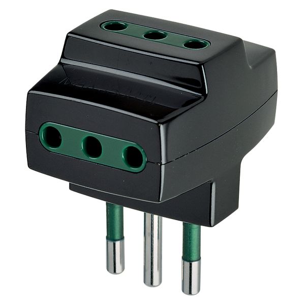 S11 multi-adaptor +3P11 outlets black image 1