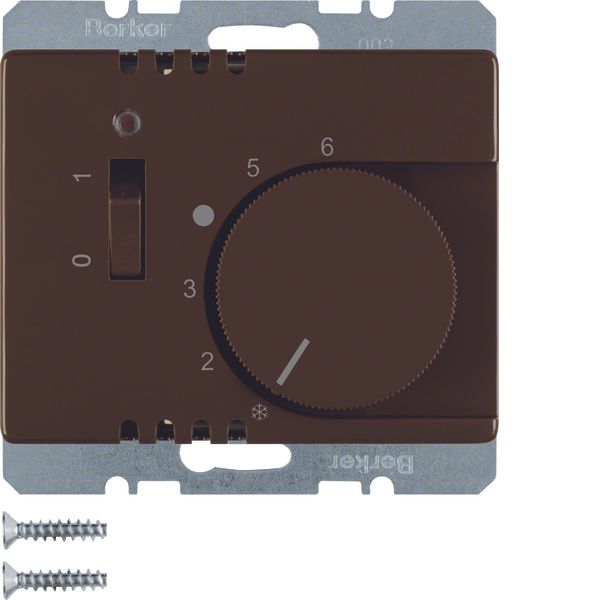 Temp. cont., NC contact, centre plate, 24V AC/DC, rocker switch, arsys image 1