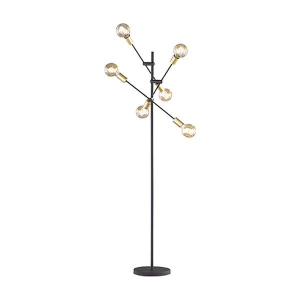 Cross floor lamp 6xE27 matt black/gold image 1