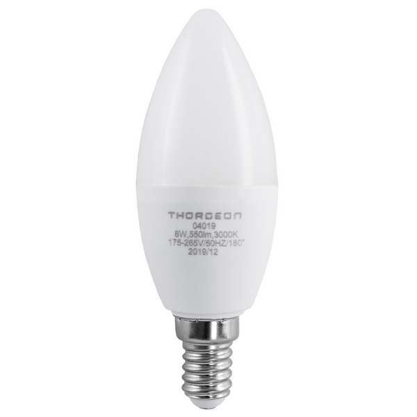 LED Light bulb 8W E14 B35 3000K 550lm THORGEON image 1