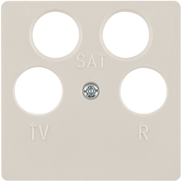 Central plate for aerial soc. 4hole (Ankaro), com-tech, white glossy image 1