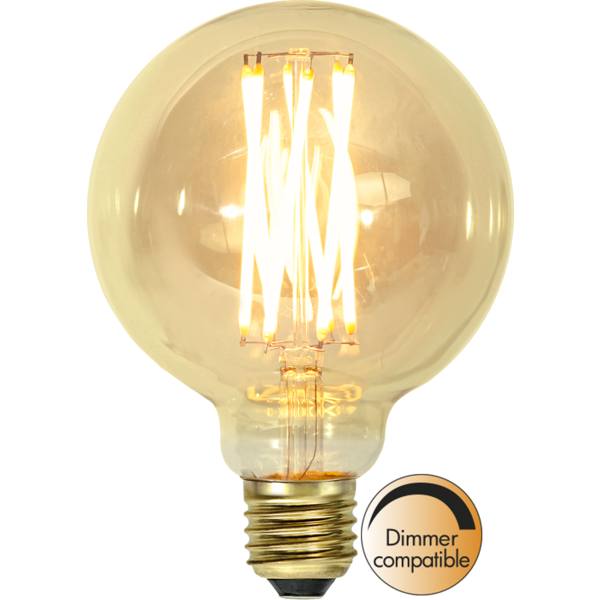 LED Lamp E27 G95 Vintage Gold image 1
