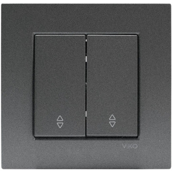 Novella Dark Grey Two Gang Switch-Two Way Switch image 1