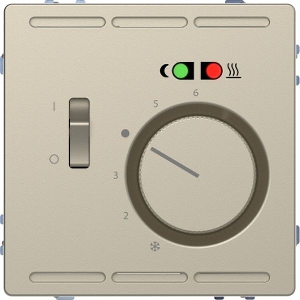 Floor thermostat 230 V with switch and central plate, sahara, System Design image 2