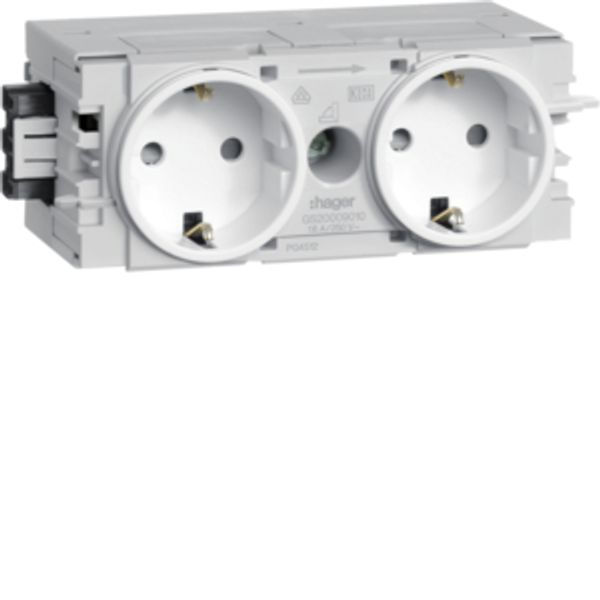 Socket-outlet 2-gang Wago C-mount twhite image 1