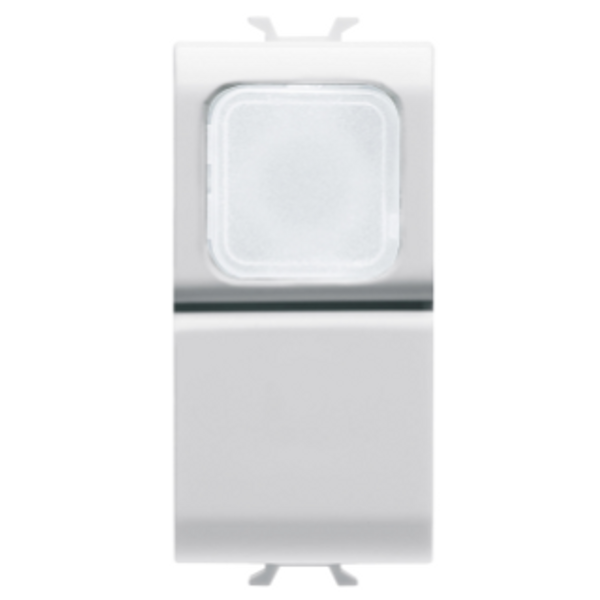 PUSH-BUTTON 1P 250V ac - NO 16A -  OPAL DIFFUSER - 1 MODULE - GLOSSY WHITE - CHORUSMART image 1